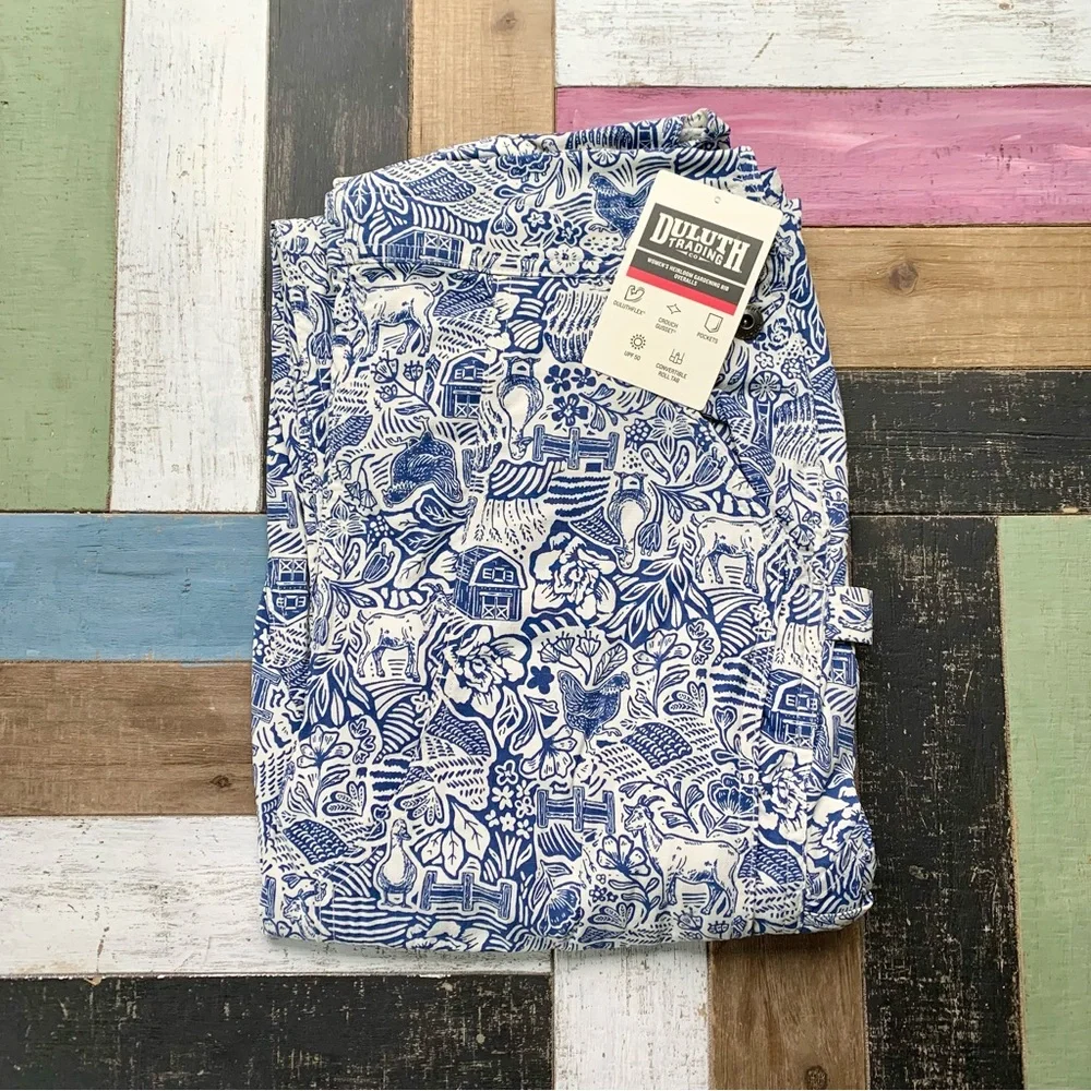 NWT Duluth Small x35L Heirloom Gardening Bib Overalls Farm Toile Garden Outdoors - Picture 4 of 10